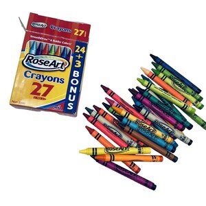 RoseArt Mega Crayons Bonus 27  Smooth Draw Color Discontinued Rose Art